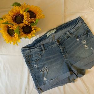 Torrid ripped denim shorts